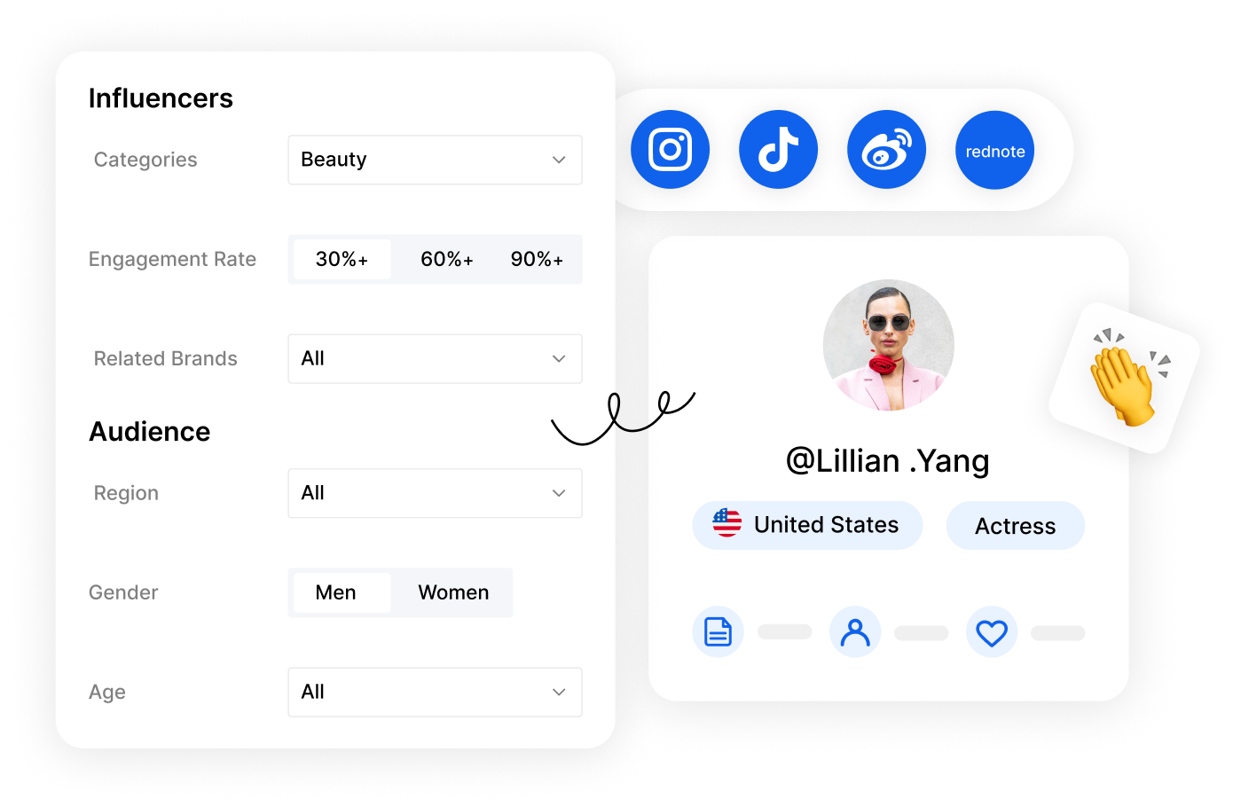 filter influencer on different social platforms